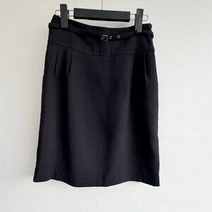 Jousse Paris Black Pencil Suit Skirt with Belt